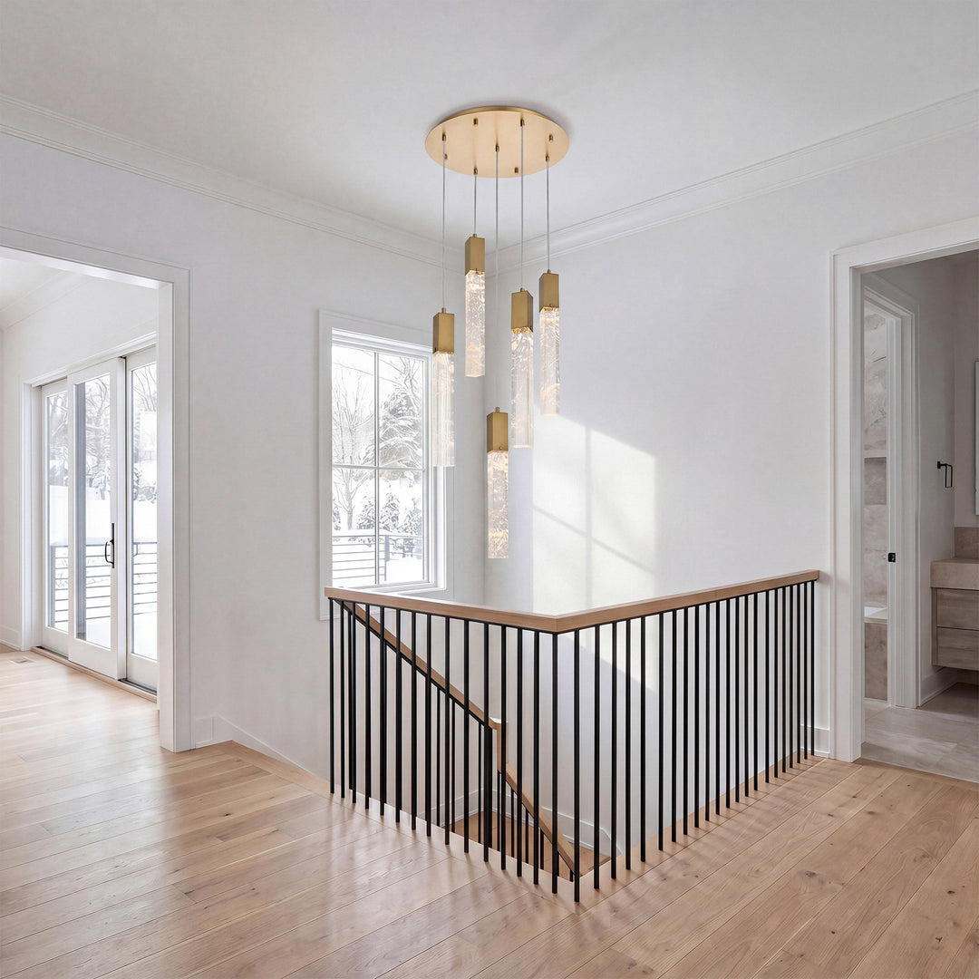 20 Inch Chandelier In Satin Gold - View 2 - Joshua Marshal