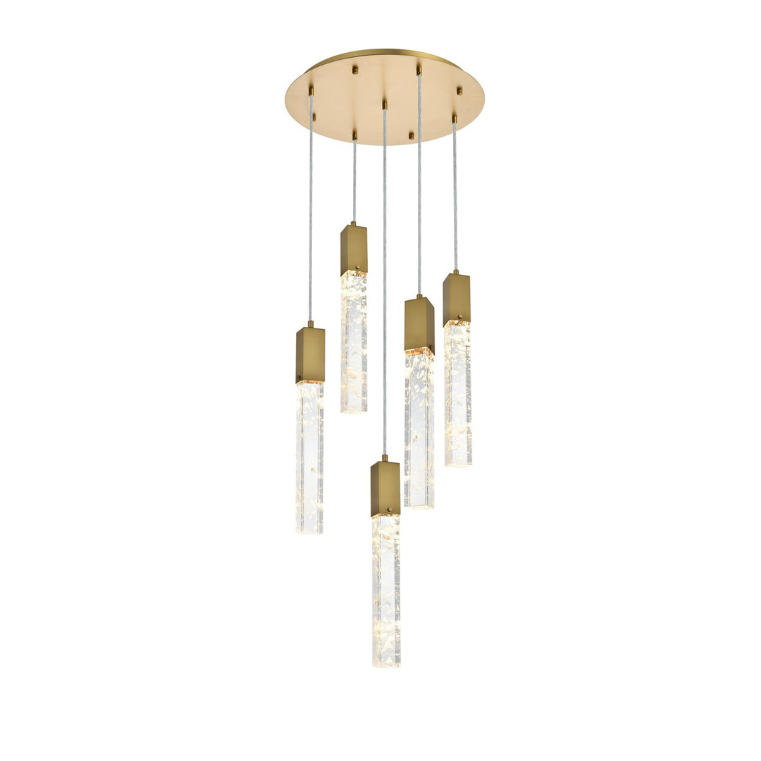 20 Inch Chandelier In Satin Gold - View 3 - Joshua Marshal