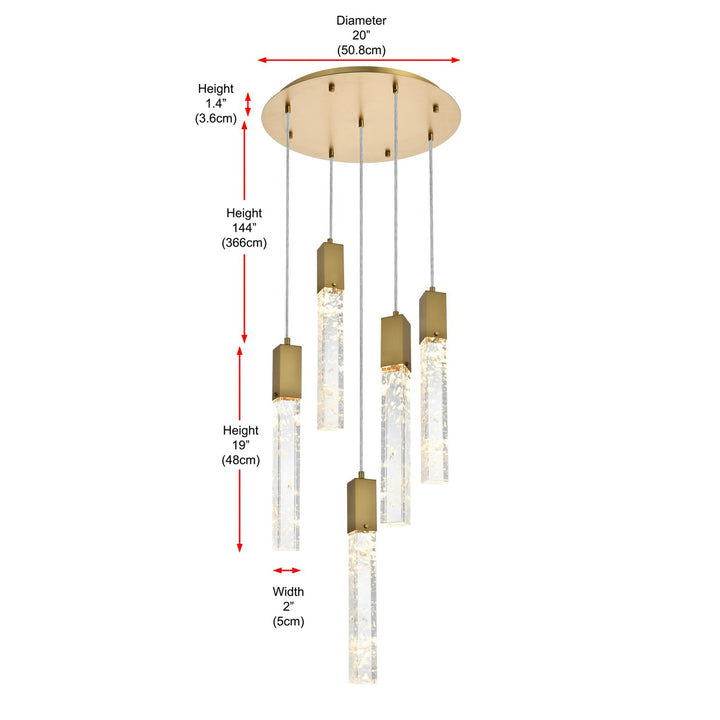 20 Inch Chandelier In Satin Gold - View 6 - Joshua Marshal