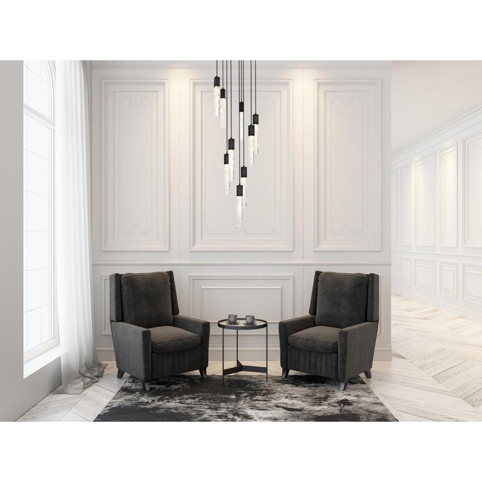 24 Inch Chandelier In Black - View 2 - Joshua Marshal