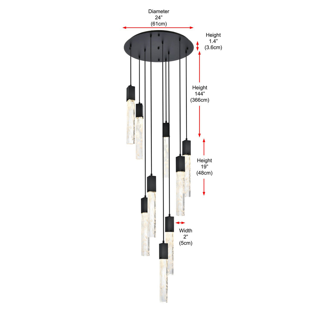 24 Inch Chandelier In Black - View 6 - Joshua Marshal