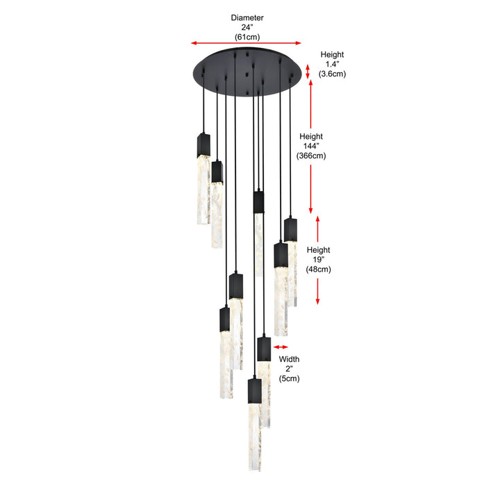 24 Inch Chandelier In Black - View 6 - Joshua Marshal