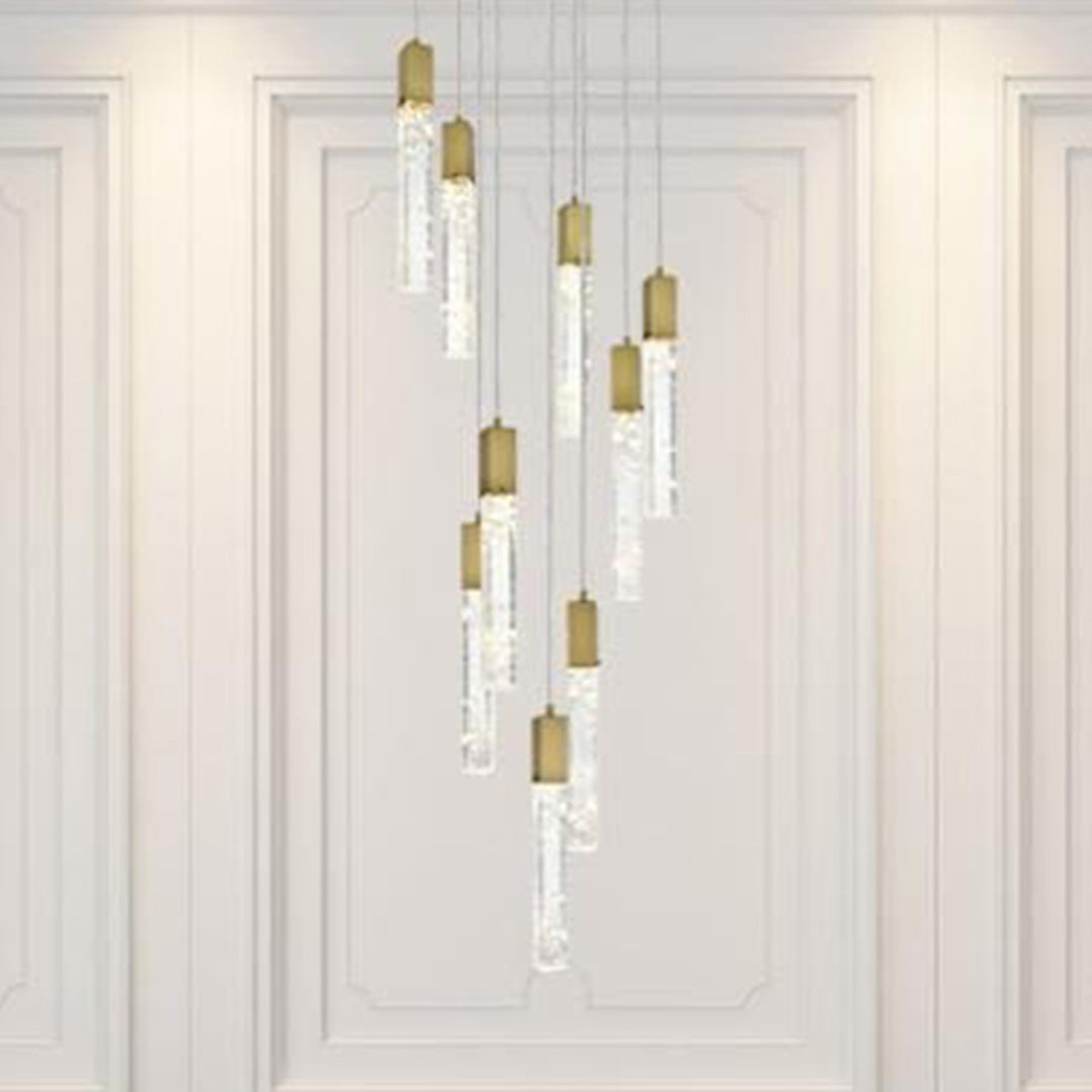 24 Inch Chandelier In Satin Gold Satin Gold And Clear Finish - LIGHTING by Joshua Marshal