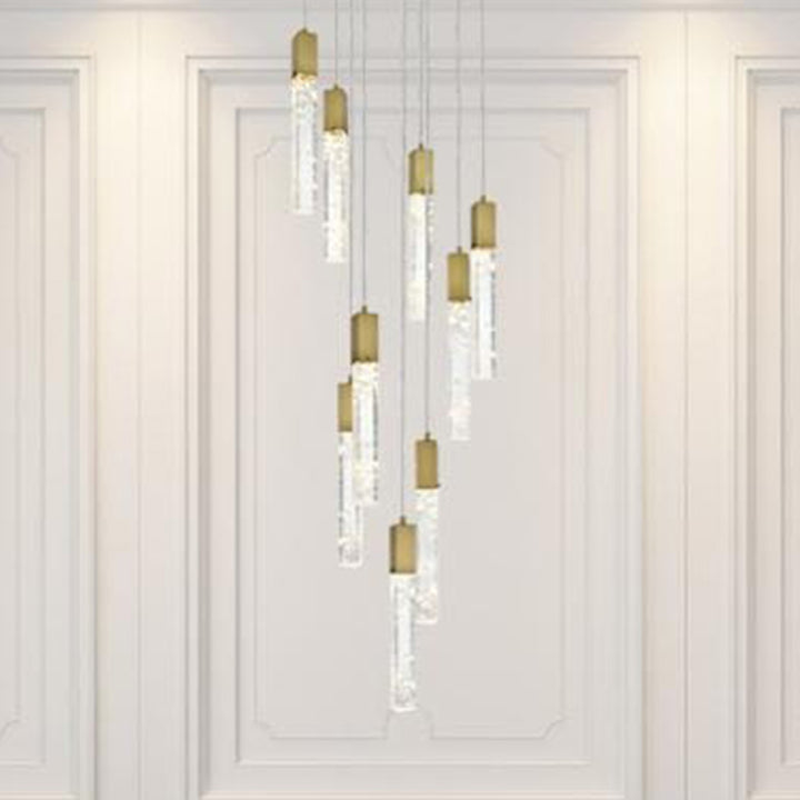 24 Inch Chandelier In Satin Gold Satin Gold And Clear Finish - LIGHTING by Joshua Marshal
