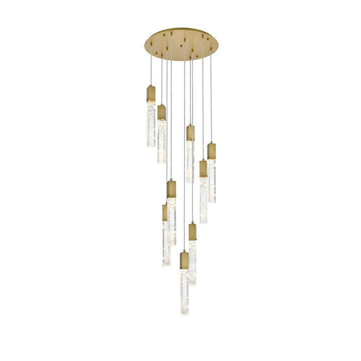 24 Inch Chandelier In Satin Gold - View 3 - Joshua Marshal