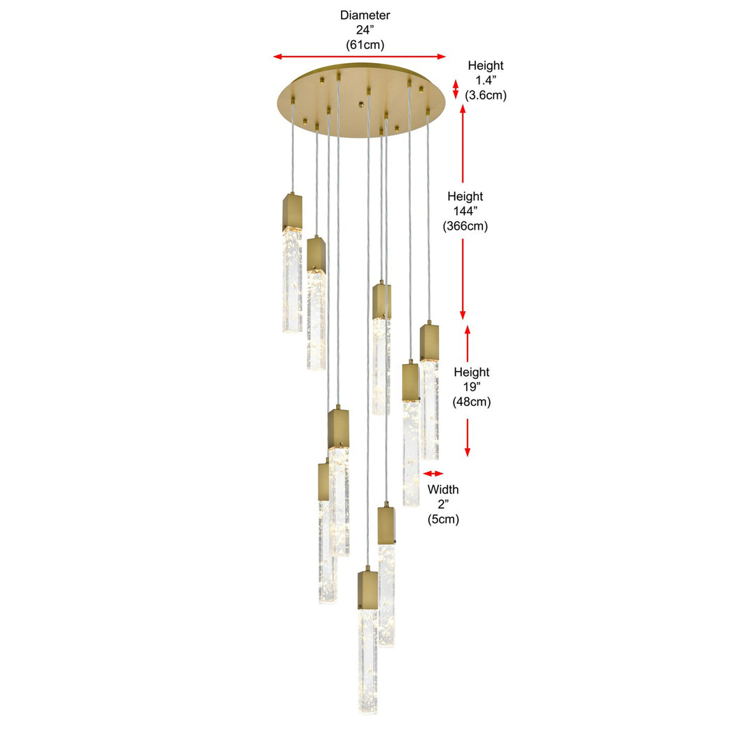 24 Inch Chandelier In Satin Gold - View 6 - Joshua Marshal