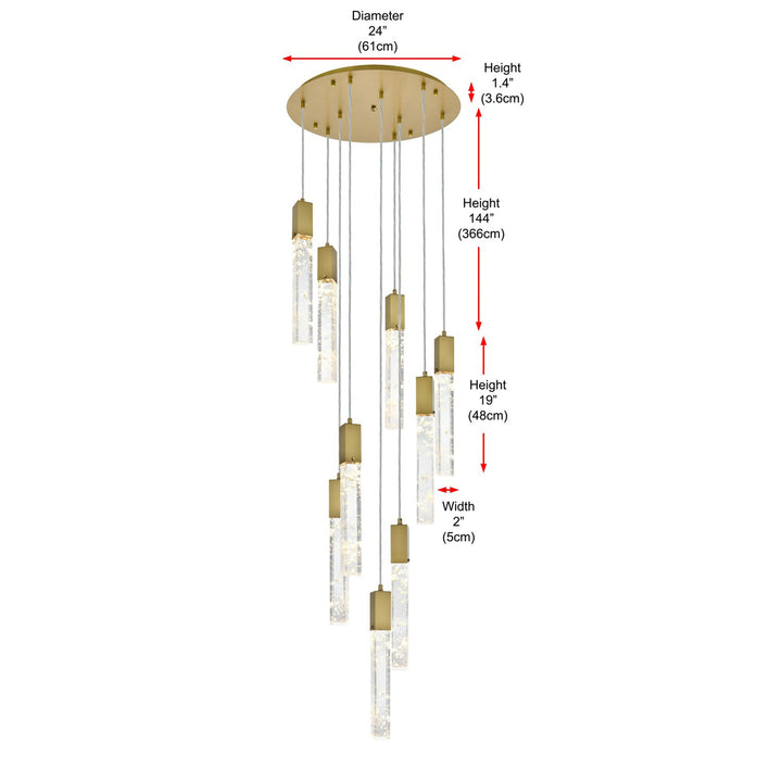 24 Inch Chandelier In Satin Gold - View 6 - Joshua Marshal