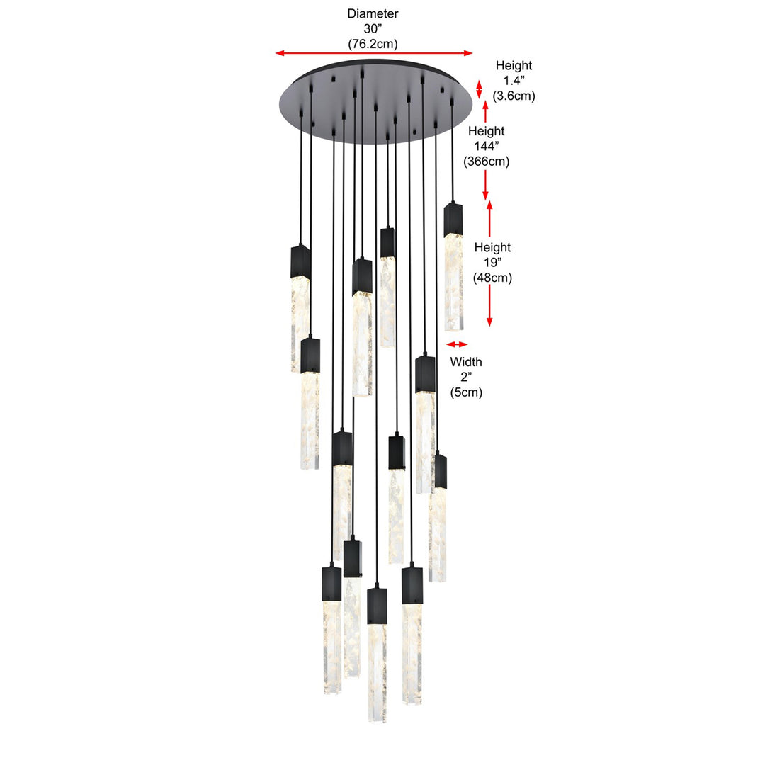 30 Inch Chandelier In Black - View 6 - Joshua Marshal
