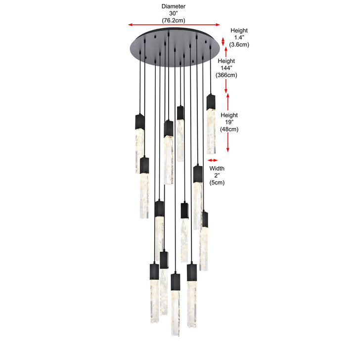 30 Inch Chandelier In Black - View 6 - Joshua Marshal
