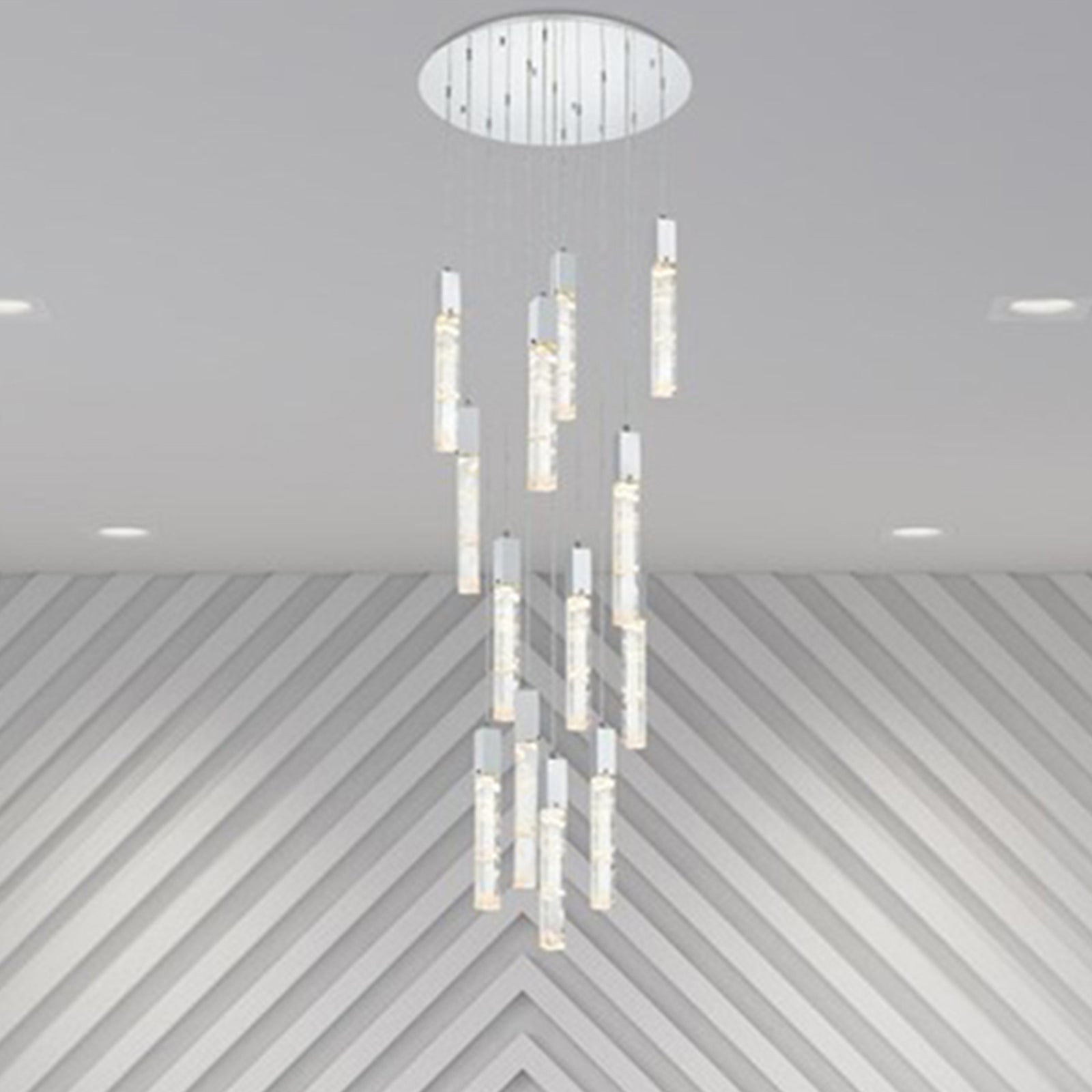 30 Inch Chandelier In Chrome Chrome And Clear Finish - LIGHTING by Joshua Marshal