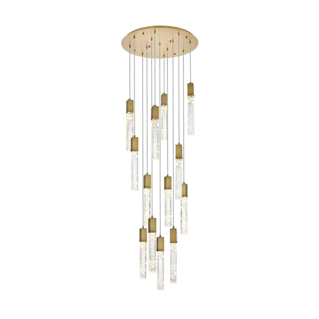 30 Inch Chandelier In Satin Gold - View 3 - Joshua Marshal