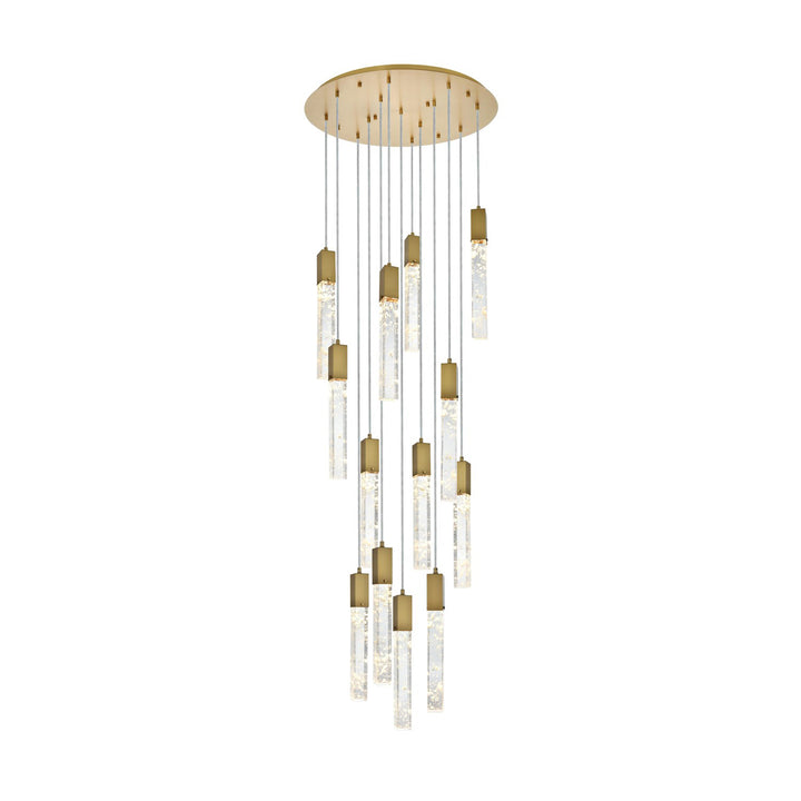 30 Inch Chandelier In Satin Gold - View 3 - Joshua Marshal