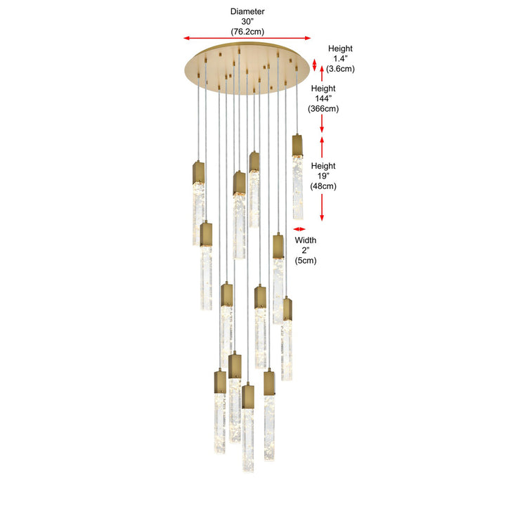 30 Inch Chandelier In Satin Gold - View 6 - Joshua Marshal