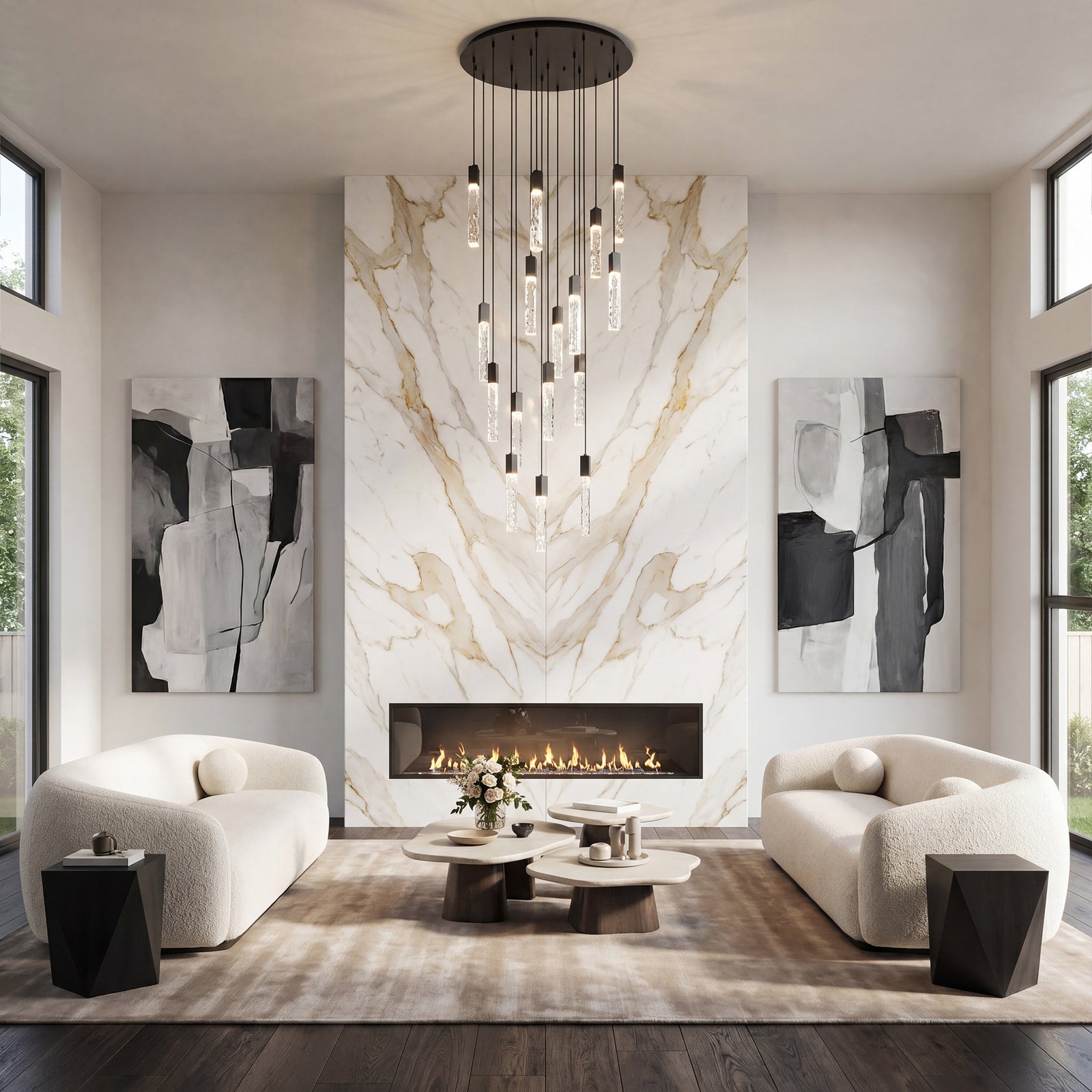 36 Inch Chandelier In Black - View 2 - Joshua Marshal