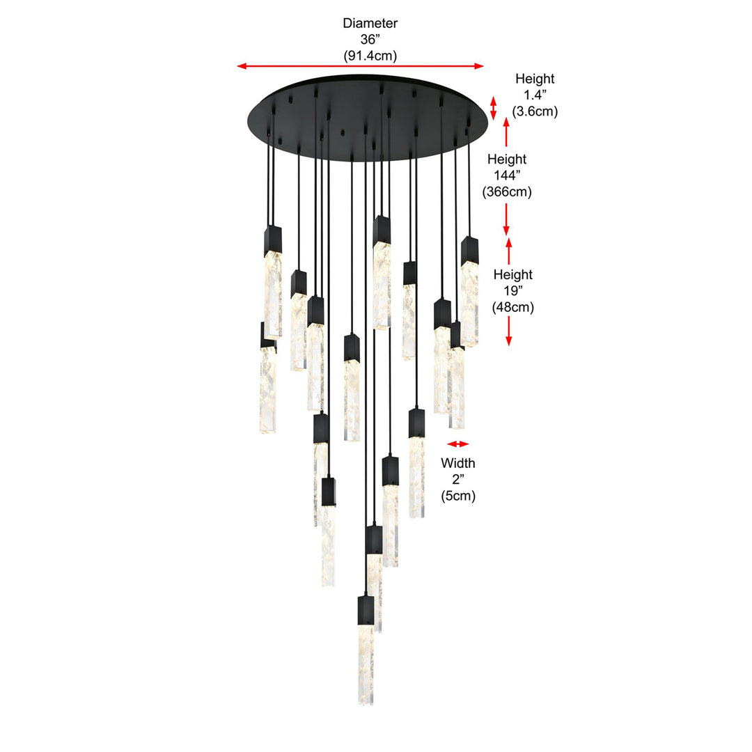 36 Inch Chandelier In Black - View 6 - Joshua Marshal
