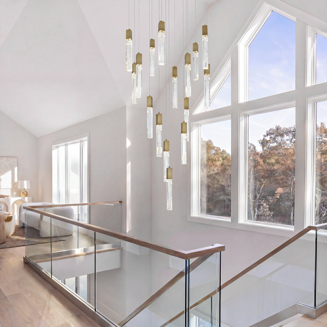 36 Inch Chandelier In Satin Gold - View 2 - Joshua Marshal