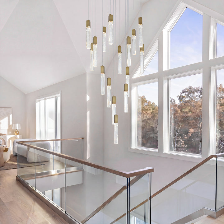 36 Inch Chandelier In Satin Gold - View 2 - Joshua Marshal