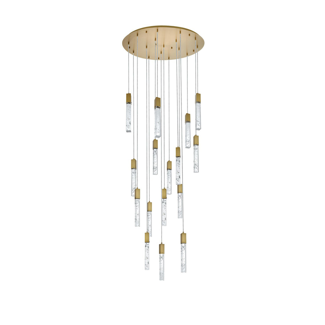 36 Inch Chandelier In Satin Gold - View 3 - Joshua Marshal