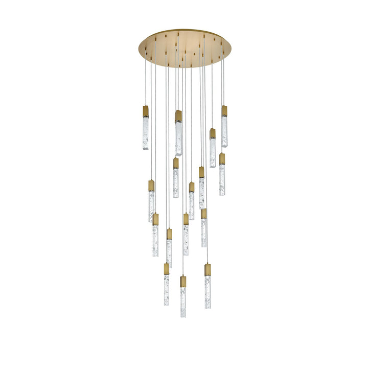 36 Inch Chandelier In Satin Gold - View 3 - Joshua Marshal