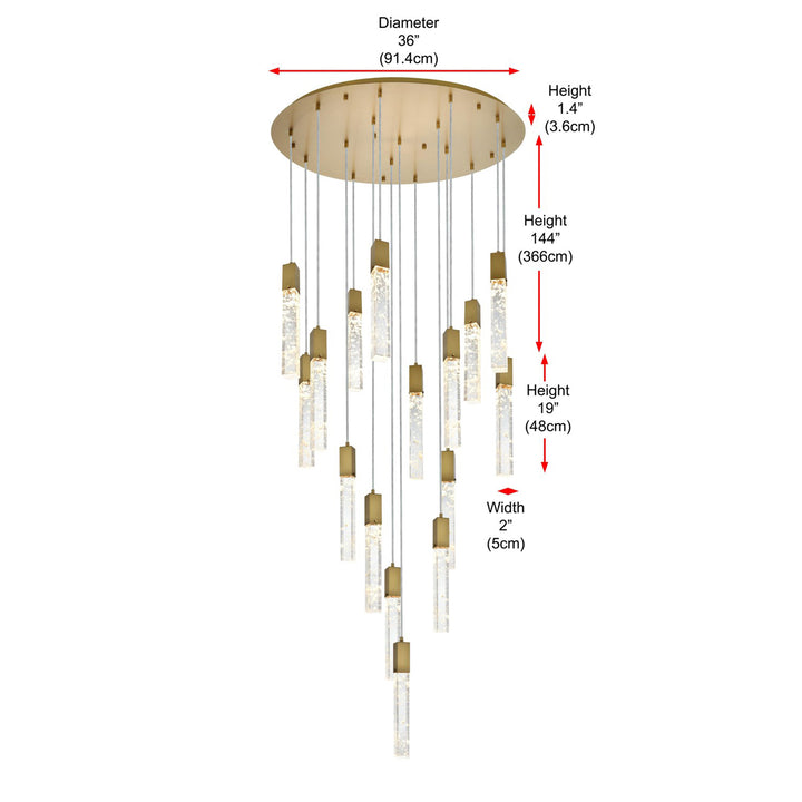 36 Inch Chandelier In Satin Gold - View 6 - Joshua Marshal