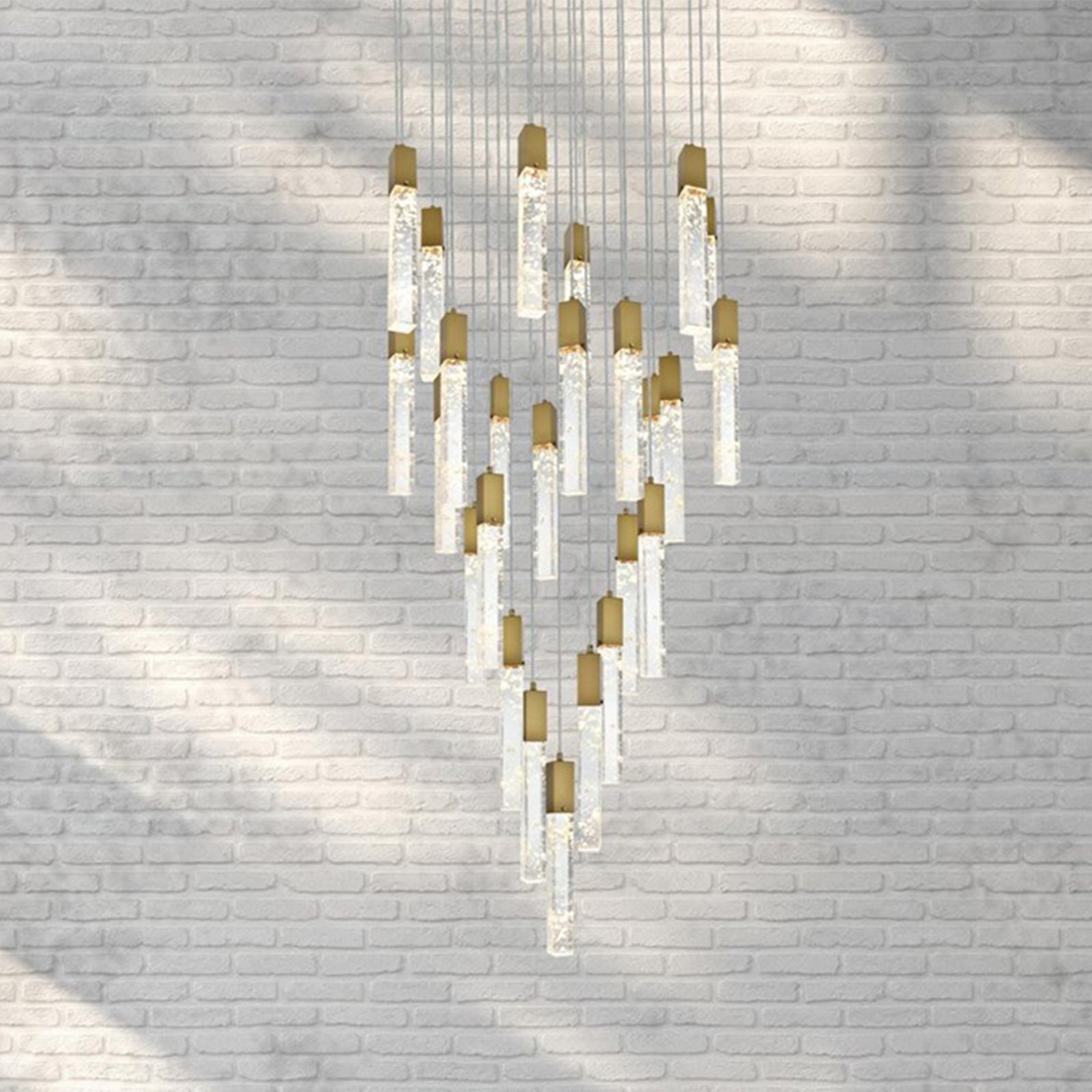 42 Inch Chandelier In Satin Gold Satin Gold And Clear Finish - LIGHTING by Joshua Marshal