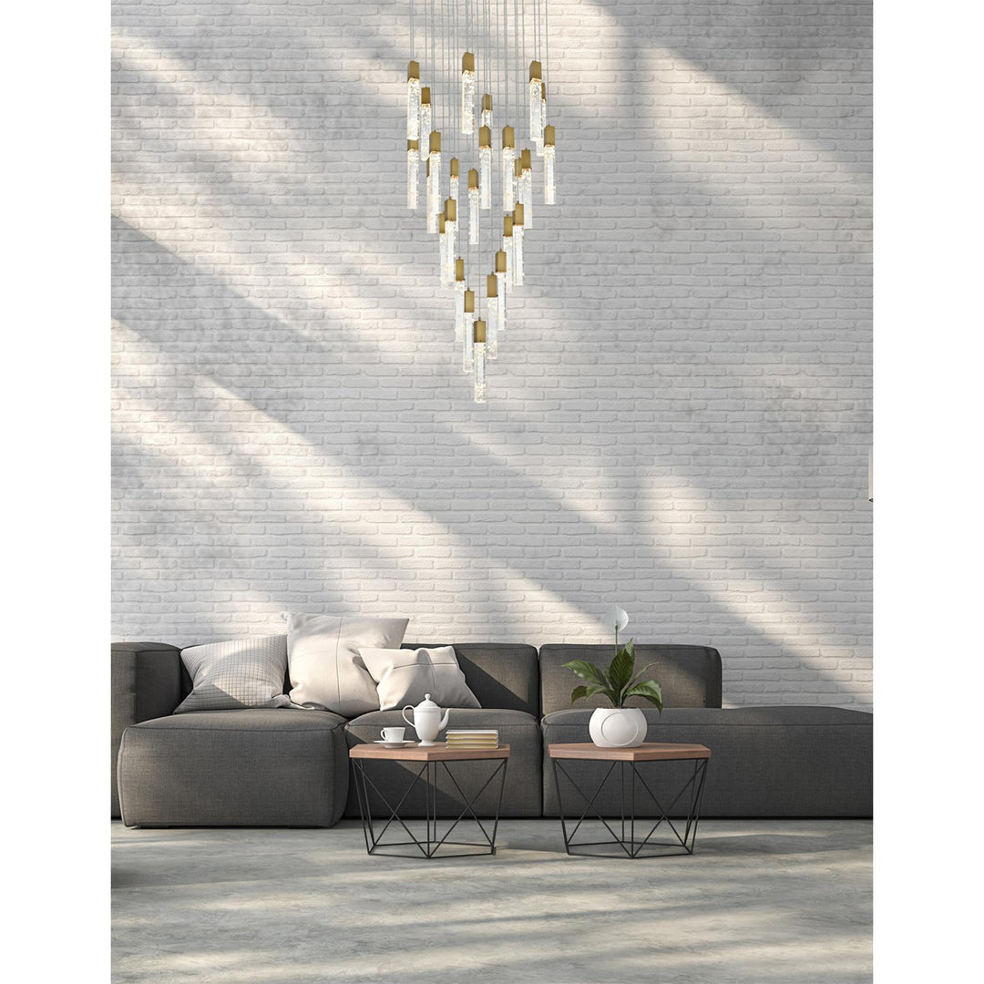 42 Inch Chandelier In Satin Gold - View 2 - Joshua Marshal