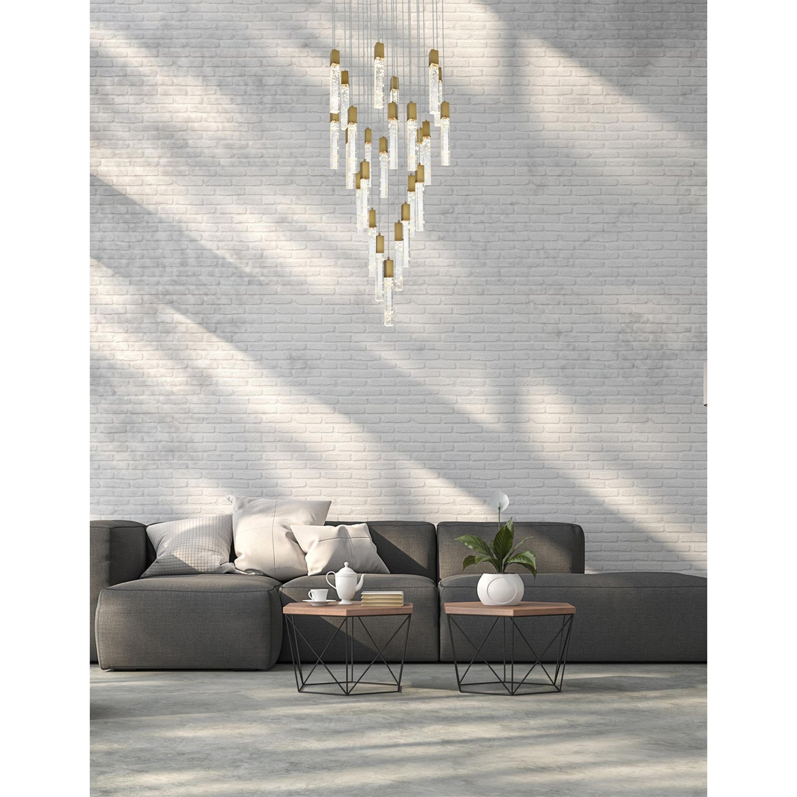 42 Inch Chandelier In Satin Gold - View 2 - Joshua Marshal