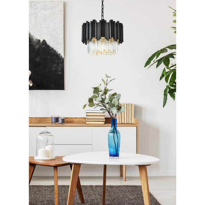 16 Inch Chandelier In Black - View 2 - Joshua Marshal