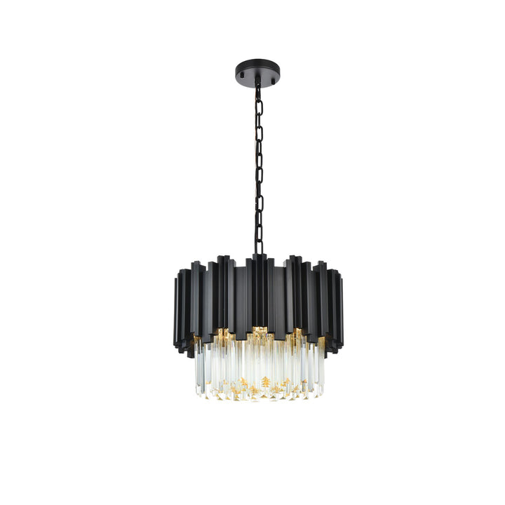 16 Inch Chandelier In Black - View 3 - Joshua Marshal