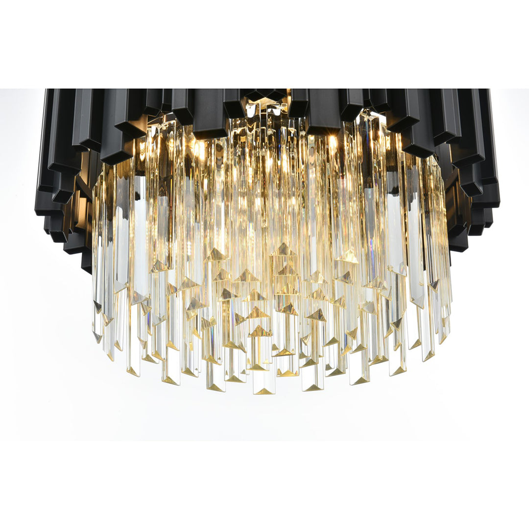 16 Inch Chandelier In Black - View 5 - Joshua Marshal