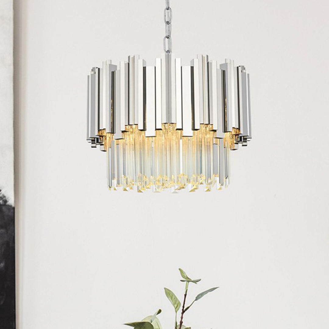 16 Inch Chandelier In Chrome Chrome And Clear Finish - LIGHTING by Joshua Marshal