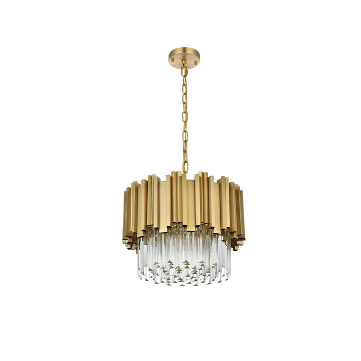 16 Inch Chandelier In Satin Gold - View 4 - Joshua Marshal