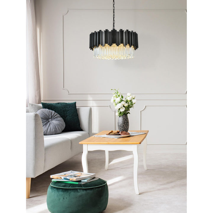 24 Inch Chandelier In Black - View 2 - Joshua Marshal