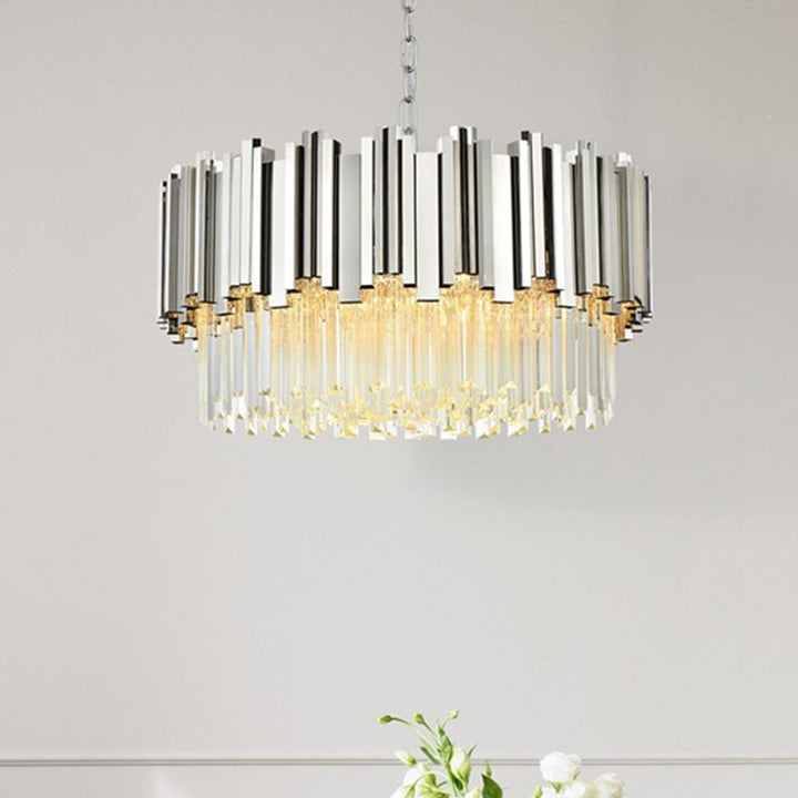 24 Inch Chandelier In Chrome Chrome And Clear Finish - LIGHTING by Joshua Marshal