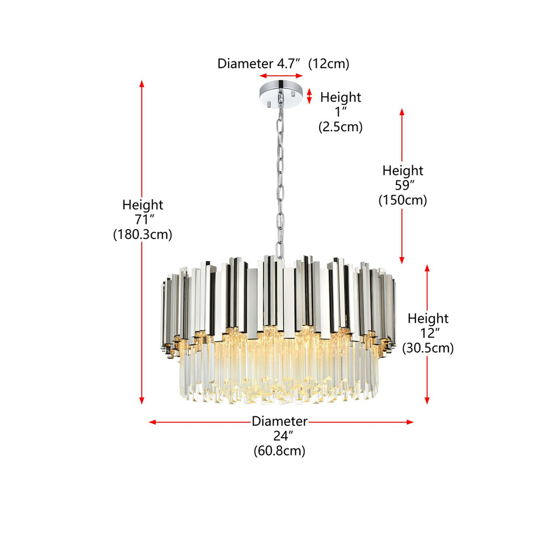 24 Inch Chandelier In Chrome - View 5 - Joshua Marshal