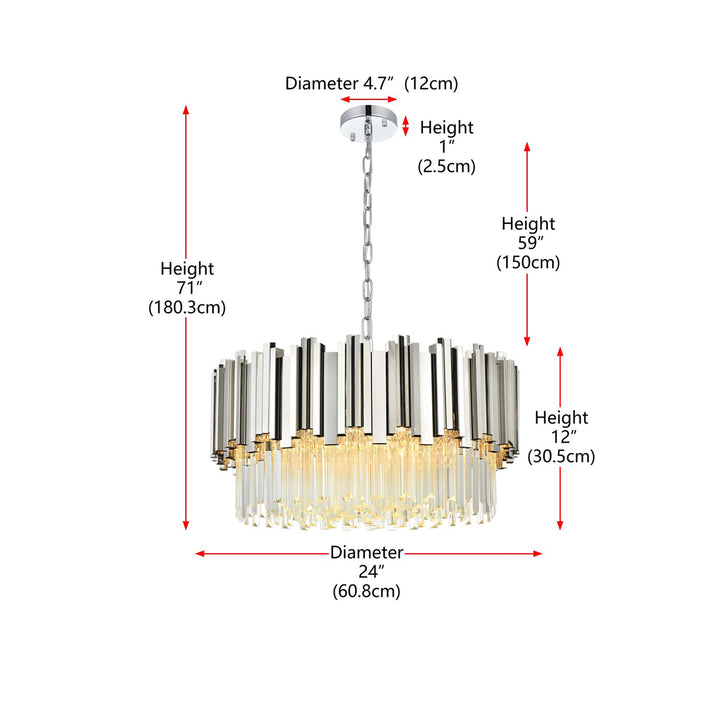 24 Inch Chandelier In Chrome - View 5 - Joshua Marshal