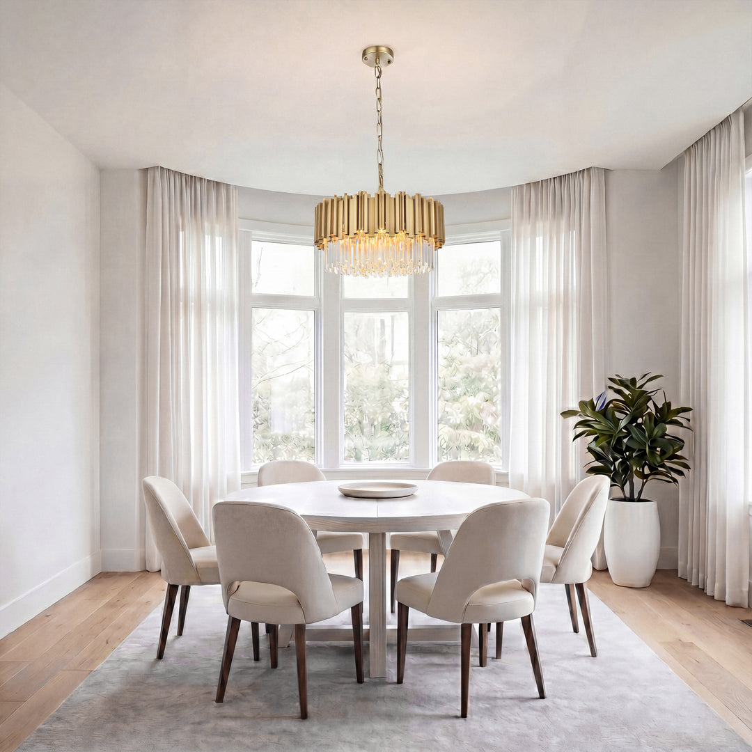 24 Inch Chandelier In Satin Gold - View 2 - Joshua Marshal