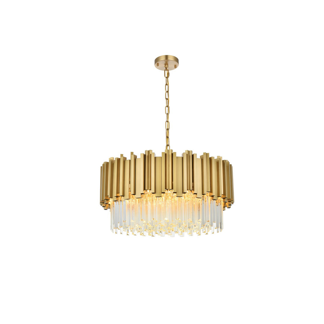 24 Inch Chandelier In Satin Gold - View 3 - Joshua Marshal