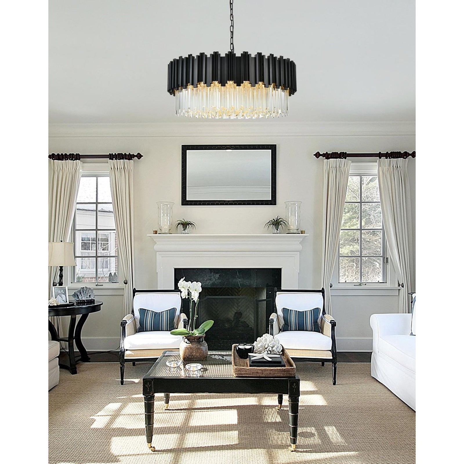 32 Inch Chandelier In Black - View 2 - Joshua Marshal