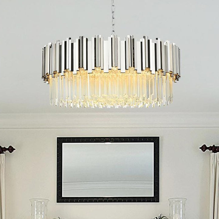 32 Inch Chandelier In Chrome Chrome And Clear Finish - LIGHTING by Joshua Marshal