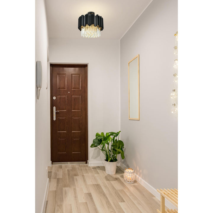 16 Inch Flush Mount In Black - View 3 - Joshua Marshal
