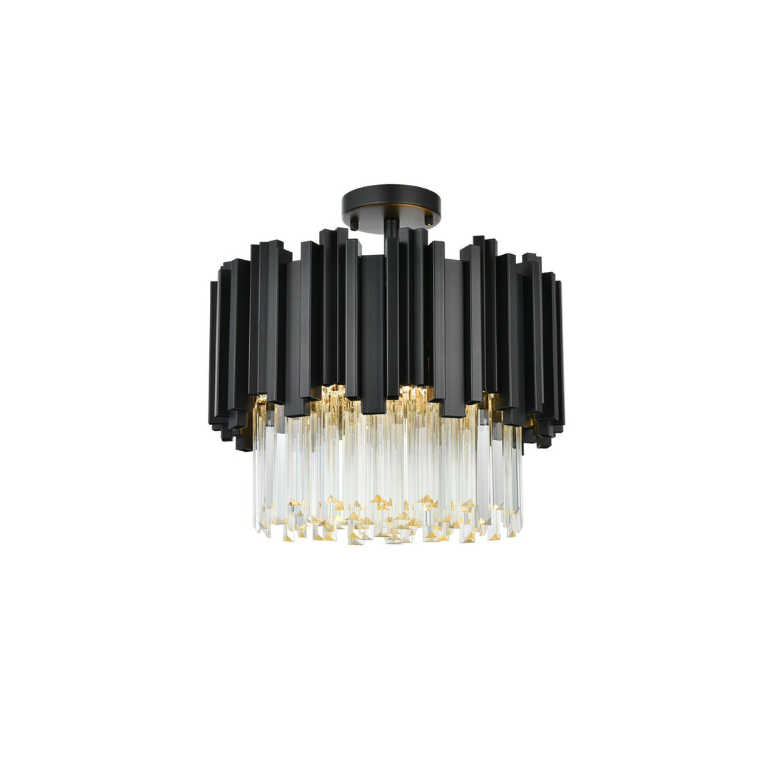 16 Inch Flush Mount In Black - View 4 - Joshua Marshal