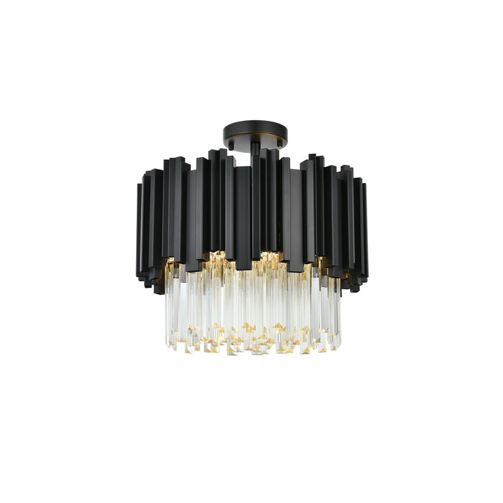 16 Inch Flush Mount In Black - View 4 - Joshua Marshal