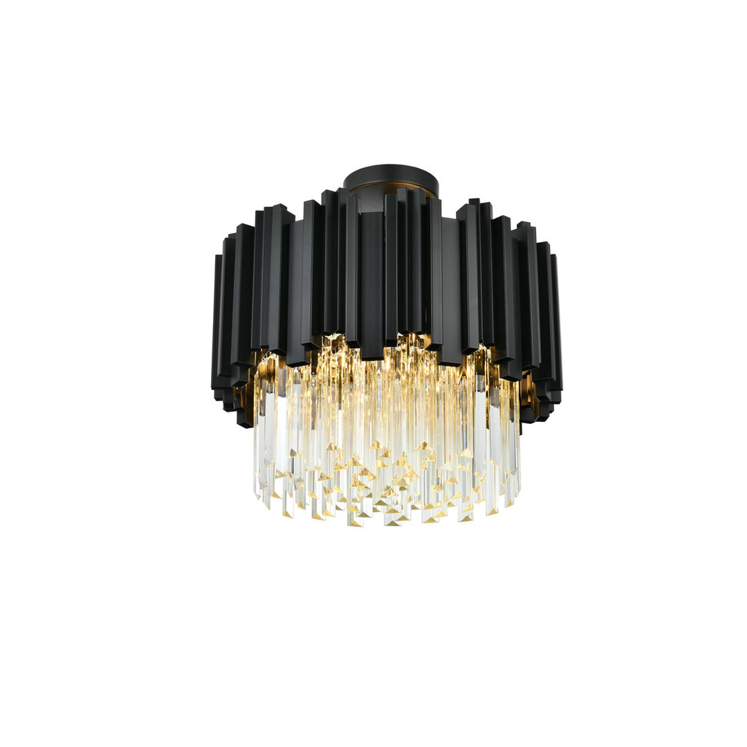 16 Inch Flush Mount In Black - View 5 - Joshua Marshal