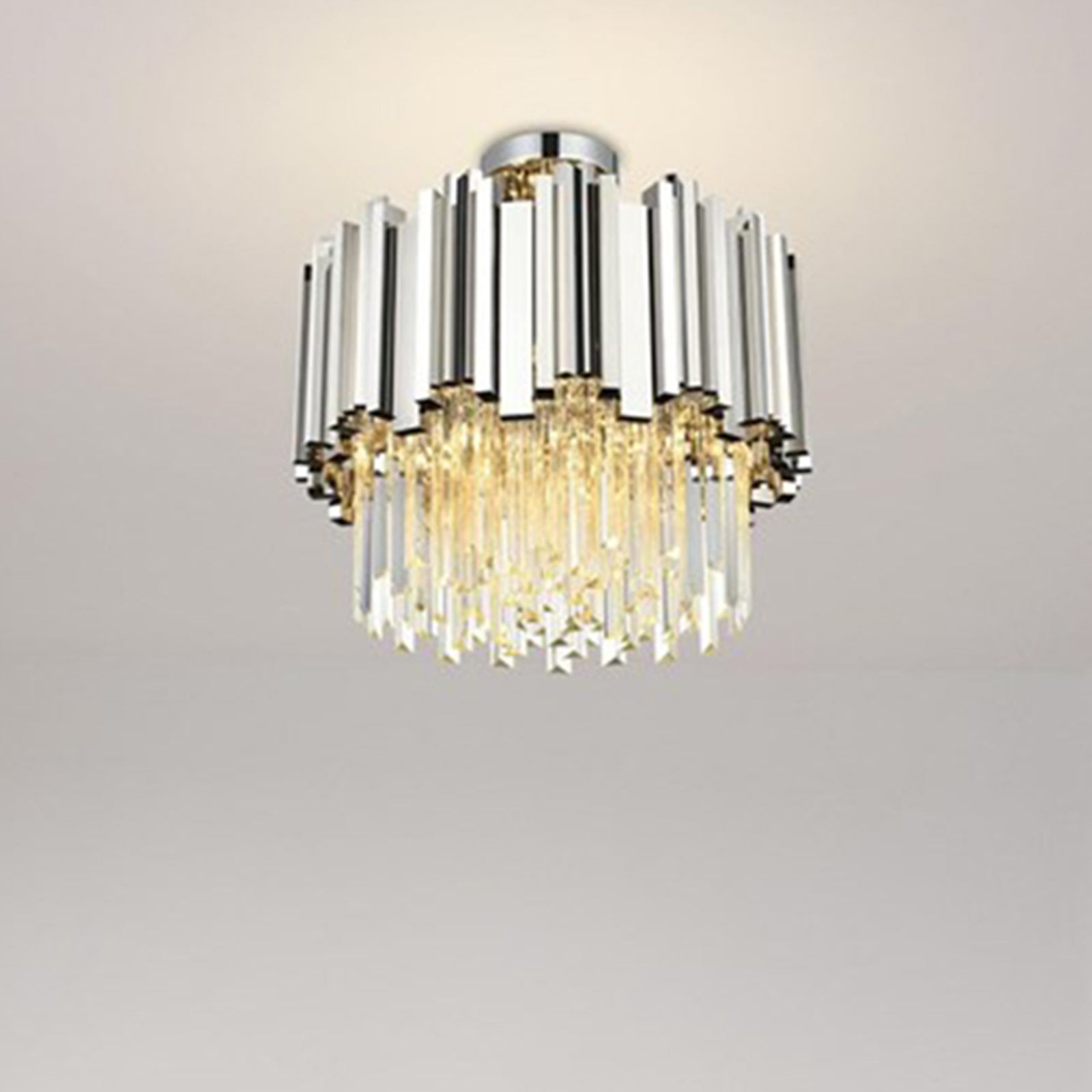 16 Inch Flush Mount In Chrome Chrome And Clear Finish - LIGHTING by Joshua Marshal