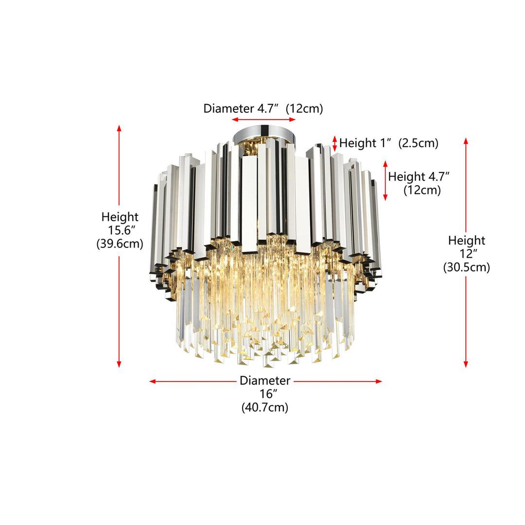 16 Inch Flush Mount In Chrome - View 4 - Joshua Marshal