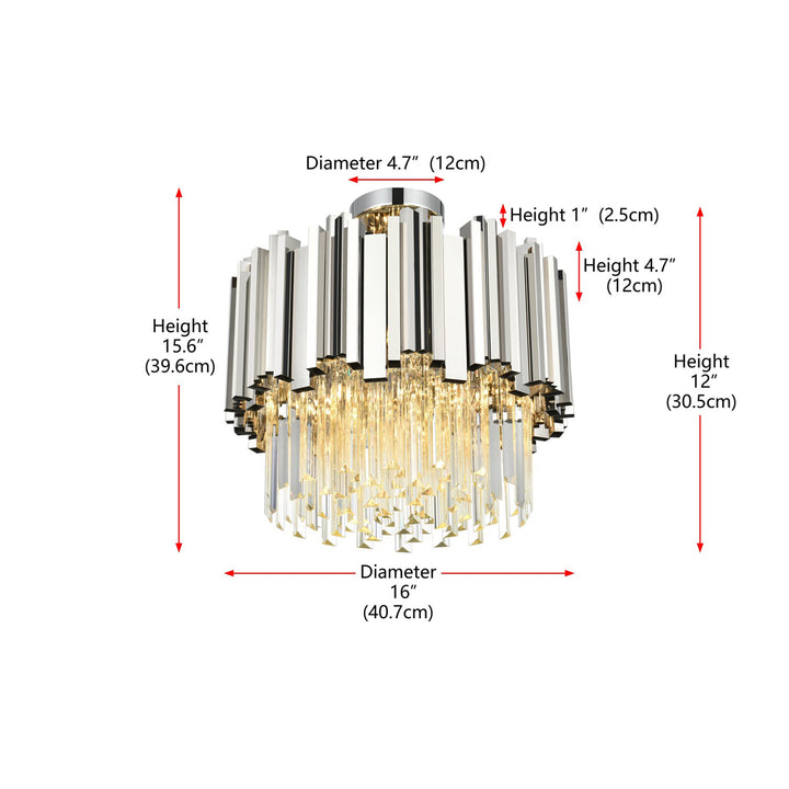 16 Inch Flush Mount In Chrome - View 4 - Joshua Marshal