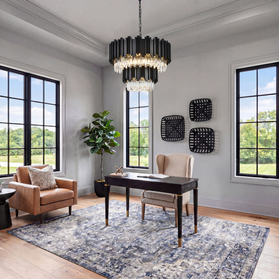24 Inch Chandelier In Black - View 2 - Joshua Marshal