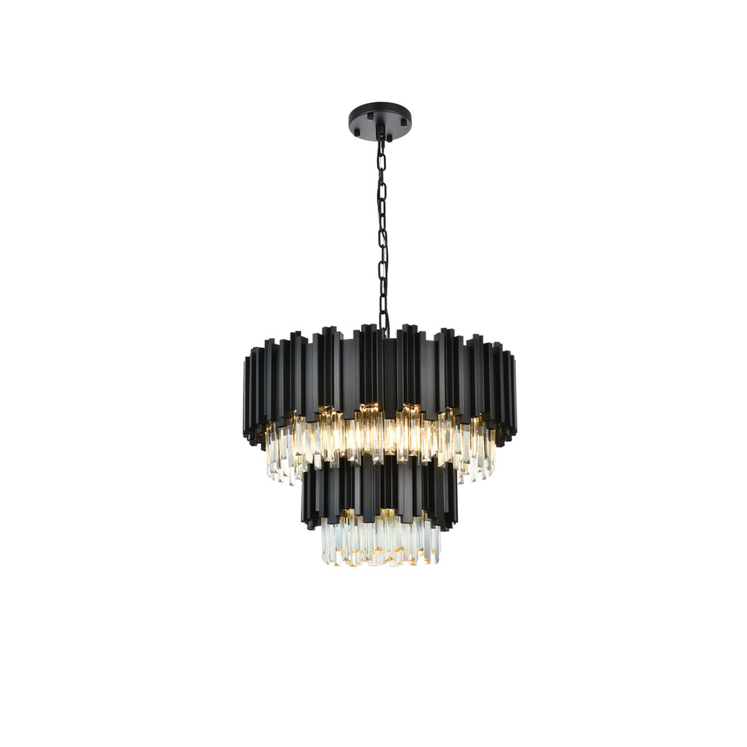 24 Inch Chandelier In Black - View 3 - Joshua Marshal