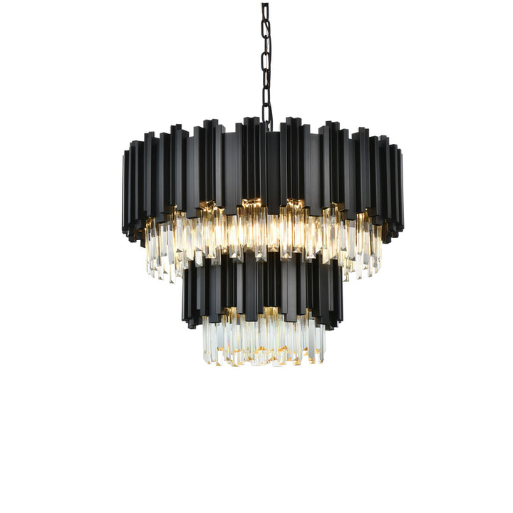24 Inch Chandelier In Black - View 4 - Joshua Marshal